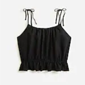 NEW J. Crew Ruffle Waist Tank in Black Linen